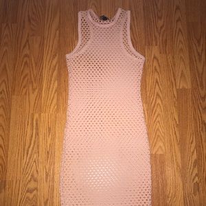Forever 21 Mesh Knit Bodycon Dress - Dusty Pink